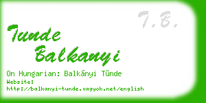tunde balkanyi business card